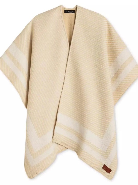 Lauren Ralph Lauren Jackets & Blazers - *NWT* Lauren Ralph Lauren Women’s Woven Twill-Border Ruana Cape, One Size